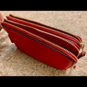 Coach Red Double Zip Wristlet